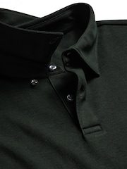 Charles Tyrwhitt Dark Green Long Sleeve Jersey Polo Shirt - Image 5 of 6