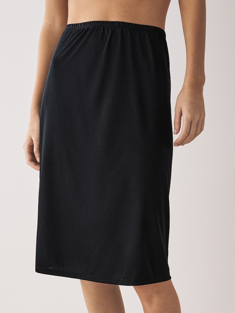 Black Long Microfibre Comfort Slip Skirt - Image 1 of 6 Black Long Microfibre Comfort Slip Skirt - Image 1 of 6