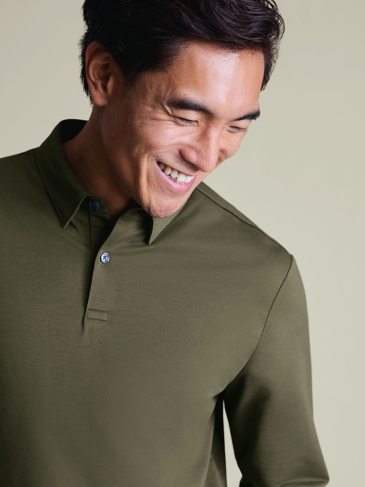 Verde - Largo - Charles Tyrwhitt White Performance Short Sleeve Jersey Polo Shirt - Imagen 2 de 7 Verde - Largo - Charles Tyrwhitt White Performance Short Sleeve Jersey Polo Shirt - Imagen 2 de 7