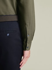 Charles Tyrwhitt Green Long Sleeve White Performance Long Sleeve Jersey Polo Shirt - Image 4 of 7