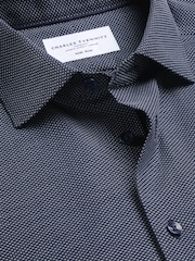 Charles Tyrwhitt Blue Non-Iron Stretch Texture Shirt - Image 6 of 7