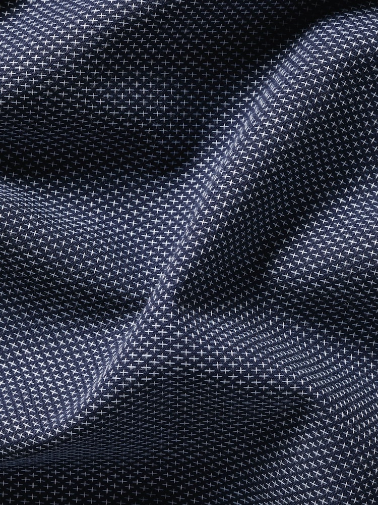 Charles Tyrwhitt Blue Non-Iron Stretch Texture Shirt - Image 7 of 7