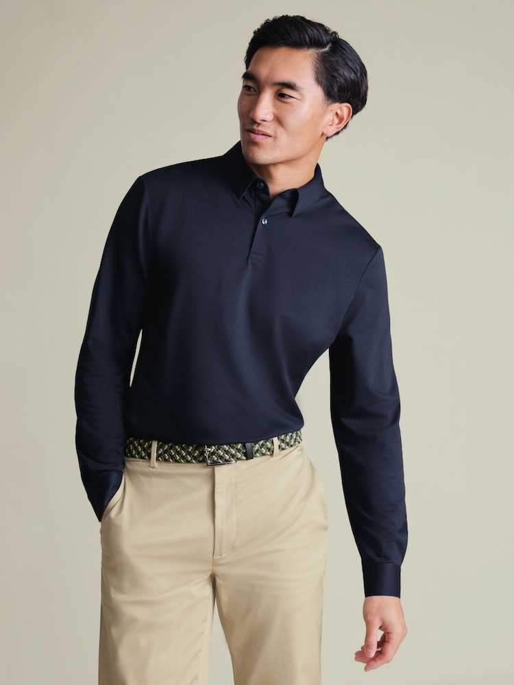 Azul marino - Largo - Charles Tyrwhitt White Performance Short Sleeve Jersey Polo Shirt - Imagen 1 de 7 Azul marino - Largo - Charles Tyrwhitt White Performance Short Sleeve Jersey Polo Shirt - Imagen 1 de 7