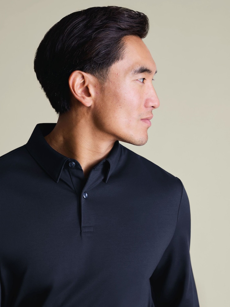 Azul marino - Largo - Charles Tyrwhitt White Performance Short Sleeve Jersey Polo Shirt - Imagen 2 de 7 Azul marino - Largo - Charles Tyrwhitt White Performance Short Sleeve Jersey Polo Shirt - Imagen 2 de 7