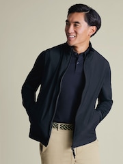 Charles Tyrwhitt Navy Long Sleeve White Performance Long Sleeve Jersey Polo Shirt - Image 4 of 7