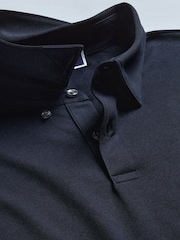 Charles Tyrwhitt Navy Long Sleeve White Performance Long Sleeve Jersey Polo Shirt - Image 5 of 7