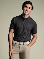 Grå - Charles Tyrwhitt Kortermet Cotton Stretch Pique Poloskjorter - Bilde 1 av 5