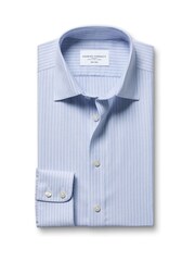 Charles Tyrwhitt Blue Non-Iron Twill Stripe Shirt - Image 6 of 8