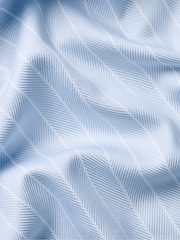 Charles Tyrwhitt Blue Regular Fit Non-Iron Herringbone Shirt - Image 8 of 8