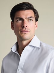 Charles Tyrwhitt Grey Non-Iron Weave Cutaway Shirt - Image 2 of 8