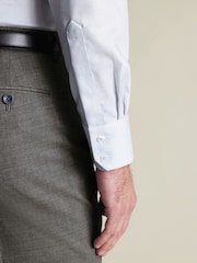 אפור - Charles Tyrwhitt חולצת אל-קמט ארוגה עם צווארון חתוך - תמונה 3 מתוך 8