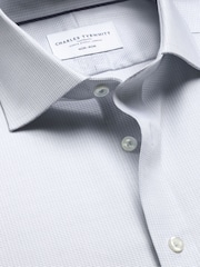 אפור - Charles Tyrwhitt חולצת אל-קמט ארוגה עם צווארון חתוך - תמונה 7 מתוך 8