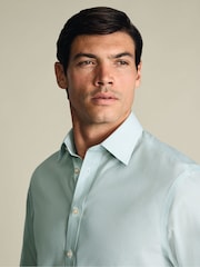 Charles Tyrwhitt Green Regular Fit Non-Iron Bengal Stripe Shirt - Image 2 of 8