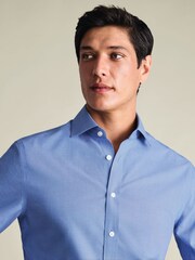 Charles Tyrwhitt Blue Regular Fit Non-Iron Cutaway collar Poplin Shirt - Image 3 of 7