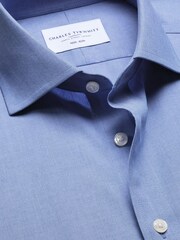 Charles Tyrwhitt Blue Regular Fit Non-Iron Cutaway collar Poplin Shirt - Image 6 of 7