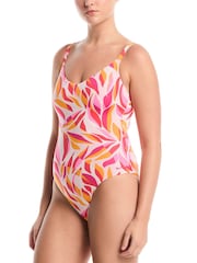 Nike Desert Pink V-Neck One Piece - Image 1 of 5