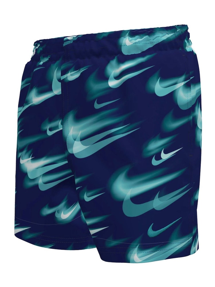 Nike Blue Breaker Asteroid Print 4" Volley Swim Shorts - Image 2 of 4 Nike Blue Breaker Asteroid Print 4" Volley Swim Shorts - Image 2 of 4