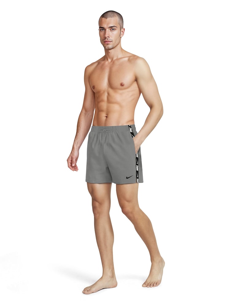 Nike Cool Grey Breaker Logo Tape 5" Swim Shorts - Image 1 of 7