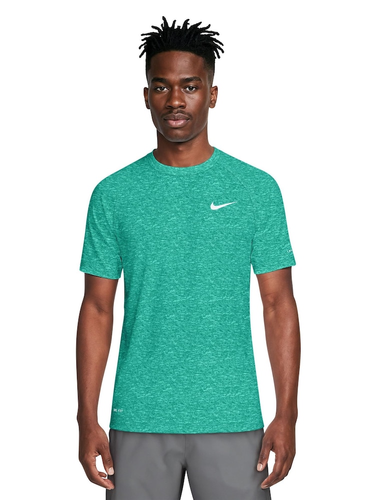 Nike Energy Green Short Sleeve Hydroguard Rash T-Shirt - Image 1 of 6 Nike Energy Green Short Sleeve Hydroguard Rash T-Shirt - Image 1 of 6