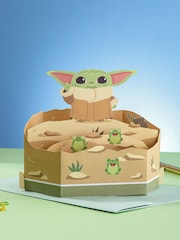 Hallmark Brown 3D Pop-Up The Mandalorian Grogu & Frogs Card - Image 1 of 6