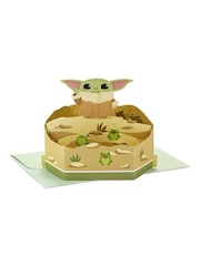 Hallmark Brown 3D Pop-Up The Mandalorian Grogu & Frogs Card - Image 2 of 6