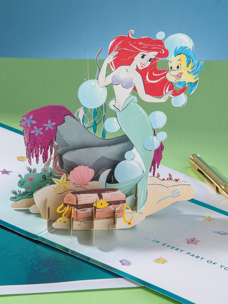 Hallmark Blue 3D Pop-Up Disney The Little Mermaid Card - Image 1 of 5