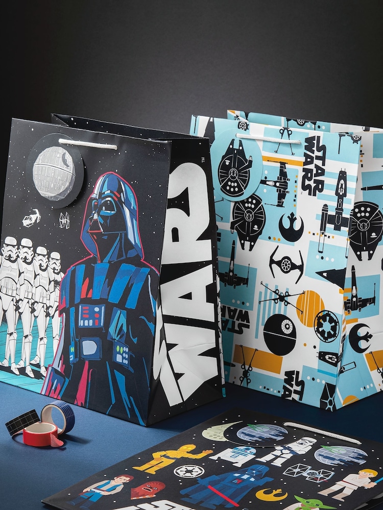Hallmark 3 Pack Black Large Star Wars Designs Gift Bags - Image 1 of 5 Hallmark 3 Pack Black Large Star Wars Designs Gift Bags - Image 1 of 5