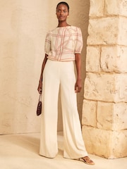 Love & Roses Ivory Geo Print Drape Neck Blouse - Image 3 of 4