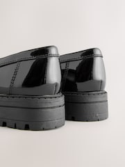 Black Leather Standard Fit (F) School Chunky Tassel Loafers - Image 5 of 5