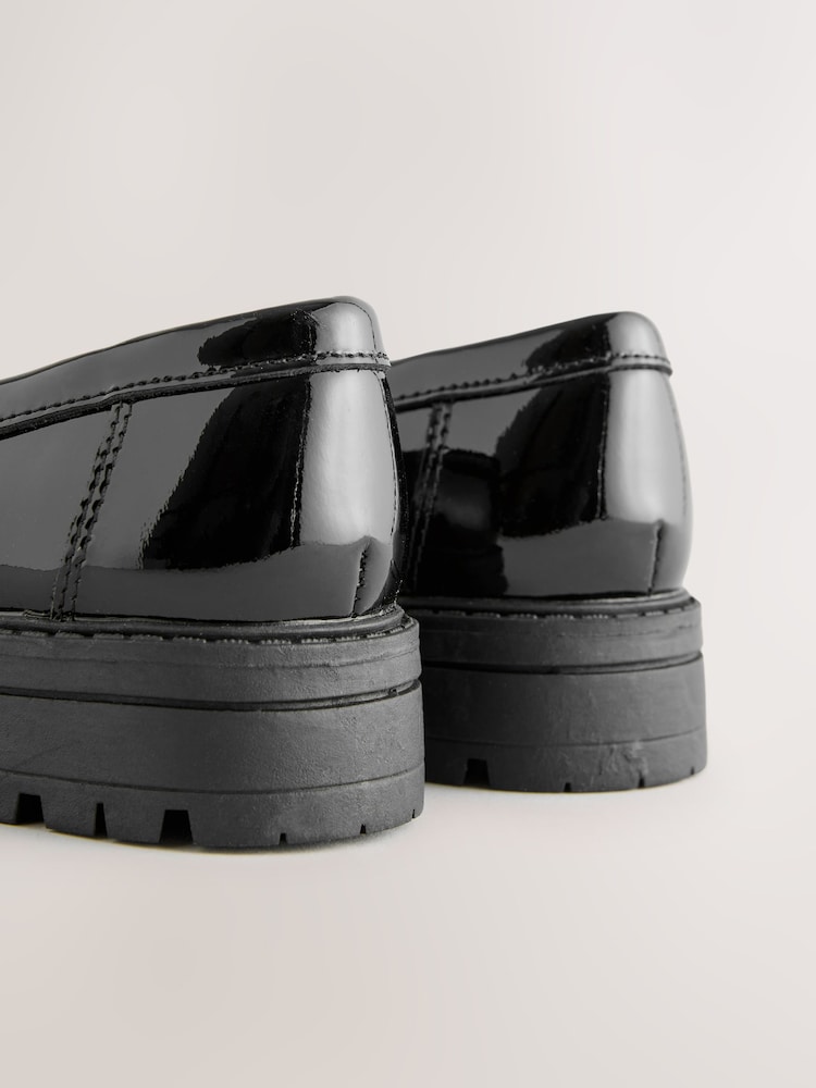Black Leather Standard Fit (F) School Chunky Tassel Loafers - Image 5 of 5 Black Leather Standard Fit (F) School Chunky Tassel Loafers - Image 5 of 5