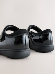 Black Patent Narrow Fit (E) School Brogue Detail Mary Jane Shoes - Image 4 of 5