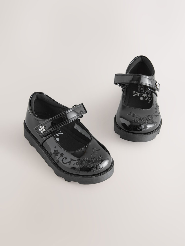 Schwarz Bestickt - Mary Jane-Schuhe für Kinder - Bild 1 von 5 Schwarz Bestickt - Mary Jane-Schuhe für Kinder - Bild 1 von 5