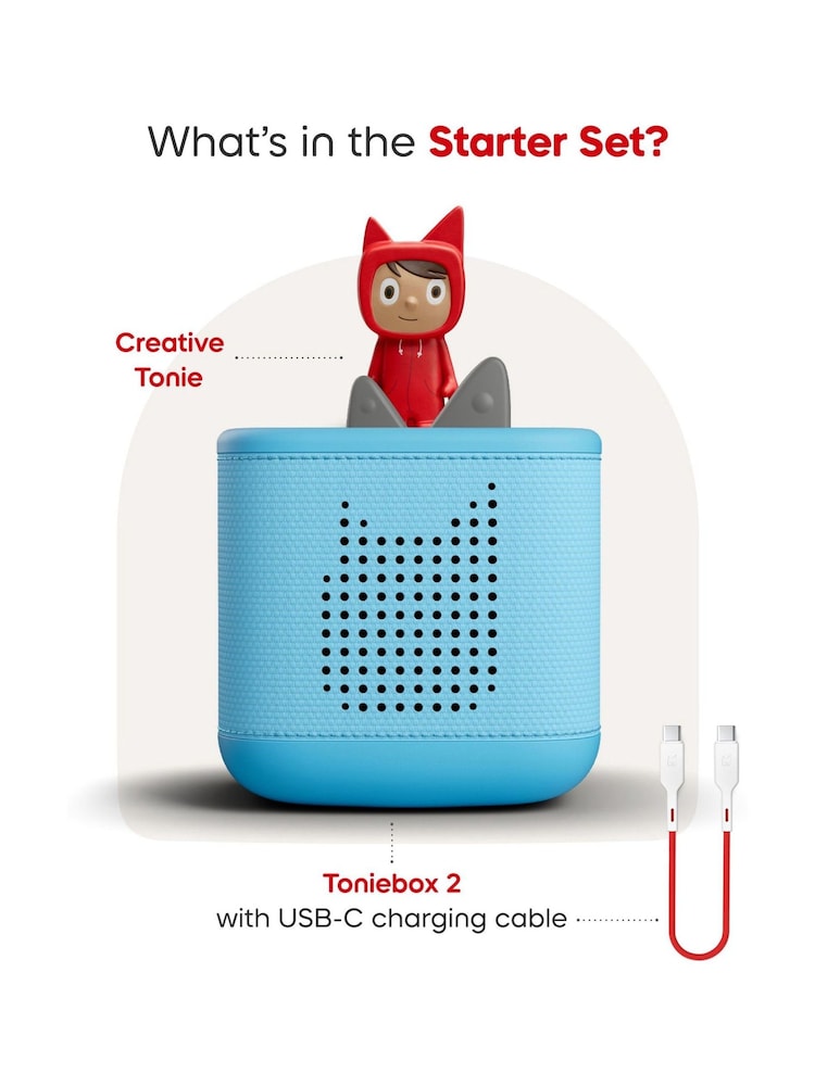 Tonies Sky Blue Toniebox 2 Starter Set with Creative Tonie Rubie - Image 2 of 6