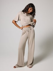 LOVALL Natural Soft Touch Wide Leg Lounge Set - Image 1 of 6