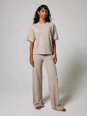 LOVALL Natural Soft Touch Wide Leg Lounge Set - Image 4 of 6