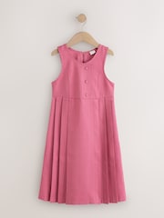 Rosa - Schulkleid mit langer Schürze und asymmetrisch versetzter Knopfleiste (3–14 Jahre) - Bild 5 von 8