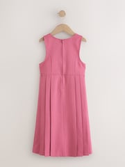 Rosa - Schulkleid mit langer Schürze und asymmetrisch versetzter Knopfleiste (3–14 Jahre) - Bild 6 von 8