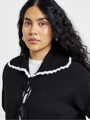 Simply Be Blue Tie Front Collar Cardigan - Image 4 of 4