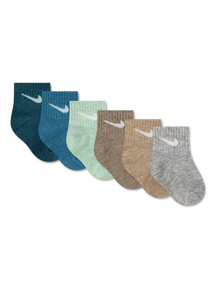 Nike Green Infant Swoosh Ankle Socks 6 Pack - Image 2 of 3