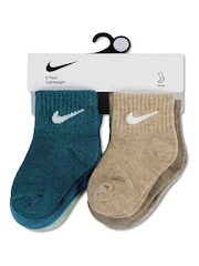 Nike Green Infant Swoosh Ankle Socks 6 Pack - Image 3 of 3