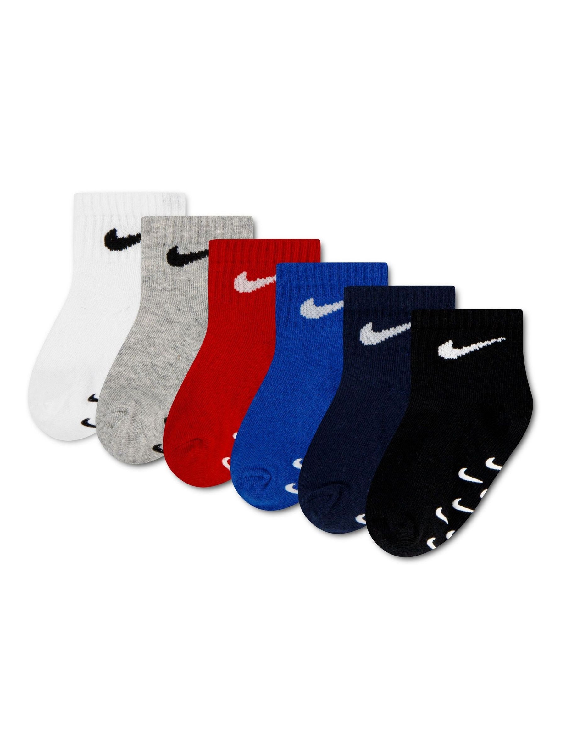 Nike Blue Core Swoosh Gripper Socks 6 Pack view 1