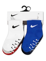 Nike Blue Core Swoosh Gripper Socks 6 Pack - Image 3 of 3