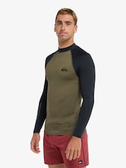 Quiksilver Green Everyday UPF50 Long Sleeve Logo Rash Vest - Image 3 of 6