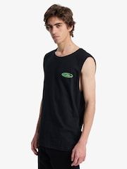 Quiksilver Black EV Quikglobe Backprint Graphic Muscle Tank - Image 2 of 8