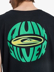 Quiksilver Black EV Quikglobe Backprint Graphic Muscle Tank - Image 6 of 8