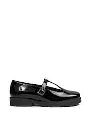 Kickers Black Leather Maisey T Bar Patent School Shoes - Image 1 of 6