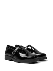 Kickers Black Leather Maisey T Bar Patent School Shoes - Image 2 of 6