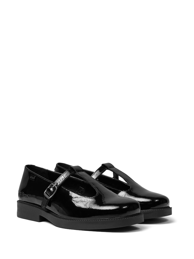 Kickers Black Leather Maisey T Bar Patent School Shoes - Image 2 of 6 Kickers Black Leather Maisey T Bar Patent School Shoes - Image 2 of 6