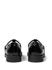 Kickers Black Leather Maisey T Bar Patent School Shoes - Image 5 of 6