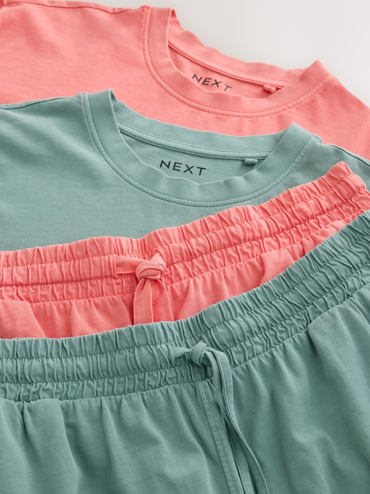 Verde/roz - Jersey Salt Wash Short Sleeve Pyjamas 2 Pack - Imaginea 13 din 13 Verde/roz - Jersey Salt Wash Short Sleeve Pyjamas 2 Pack - Imaginea 13 din 13